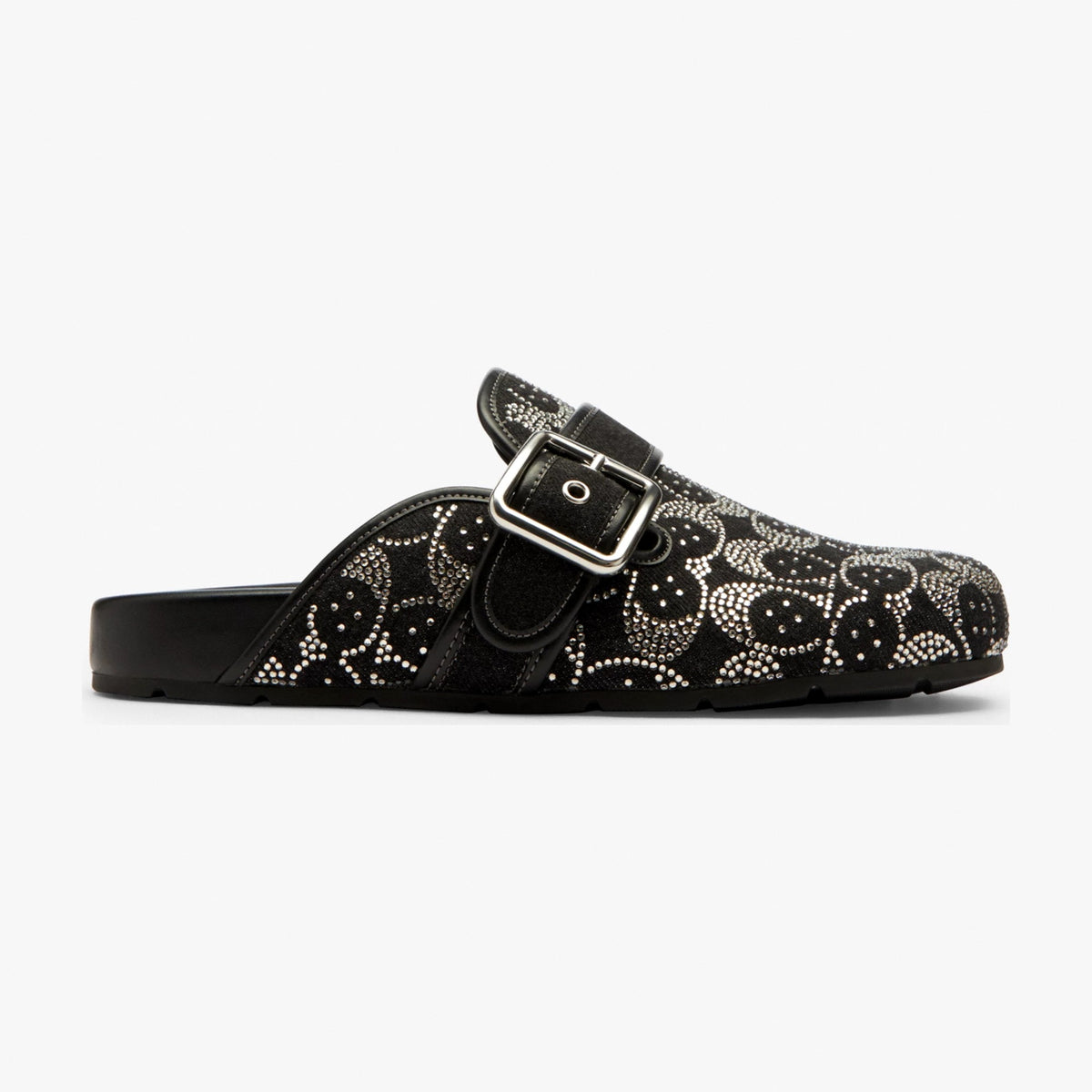 Coach Archival Buckle Clog With Crystal Signature - Black