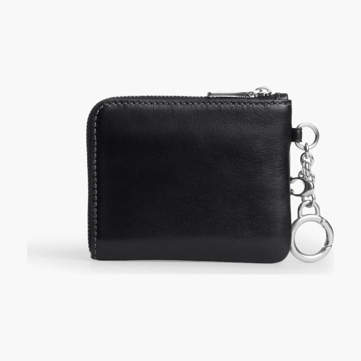 Coach Small Corner Zip Wallet - Silver/Black