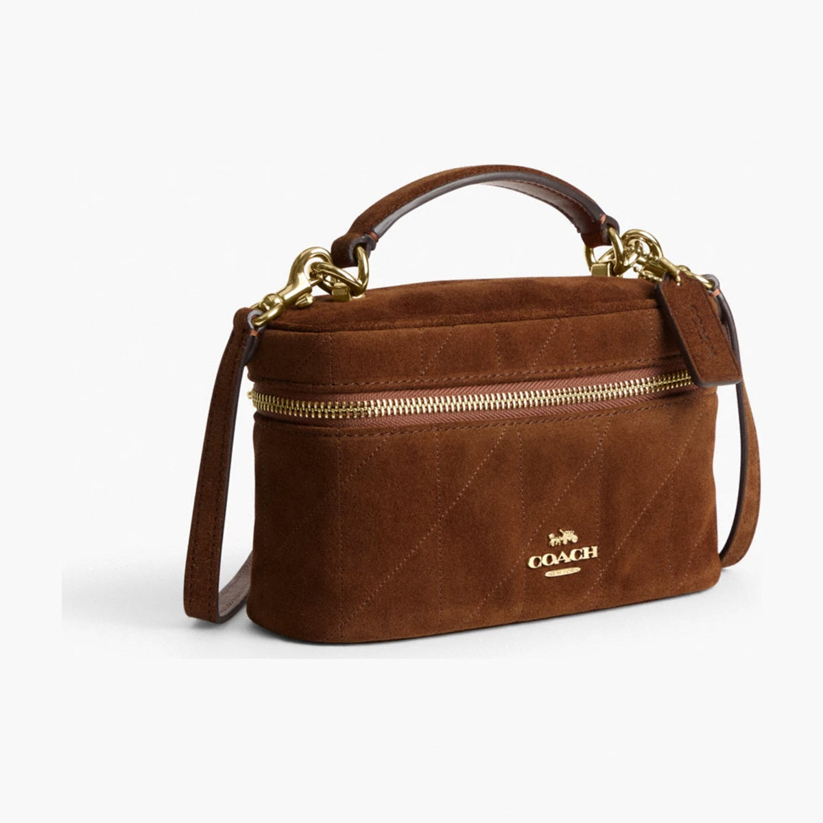 Coach Rainer Crossbody Bag 18 With Quilting - Gold/Warm Brown