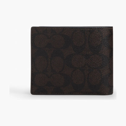 Coach 3-In-1 Wallet In Signature Canvas With Patches - Silver/Walnut/Black