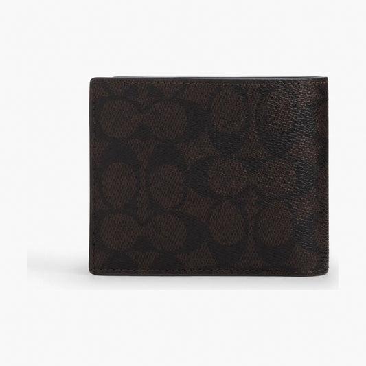 Coach 3-In-1 Wallet In Signature Canvas With Patches - Silver/Walnut/Black