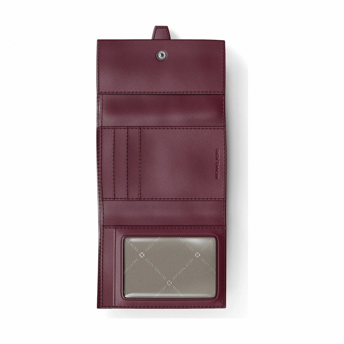 Michael Kors Greenwich Medium Leather Trifold Wallet - MAROON