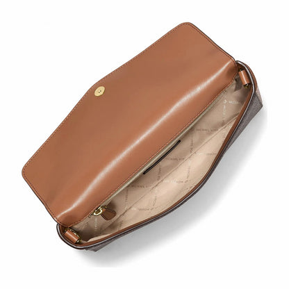 Michael Kors Kacey Medium Signature Logo Shoulder Bag - BROWN