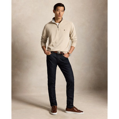 Polo Ralph Lauren Luxury Jersey Quarter-Zip Pullover - Expedition Dune Heather