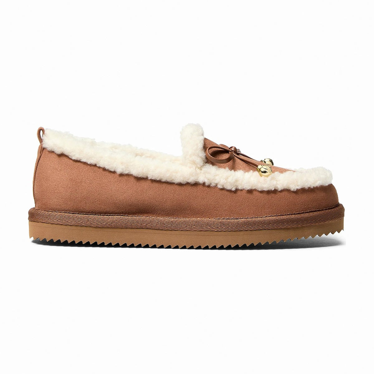 Michael Kors Jo Microsuede and Sherpa Moccasin - LUGGAGE