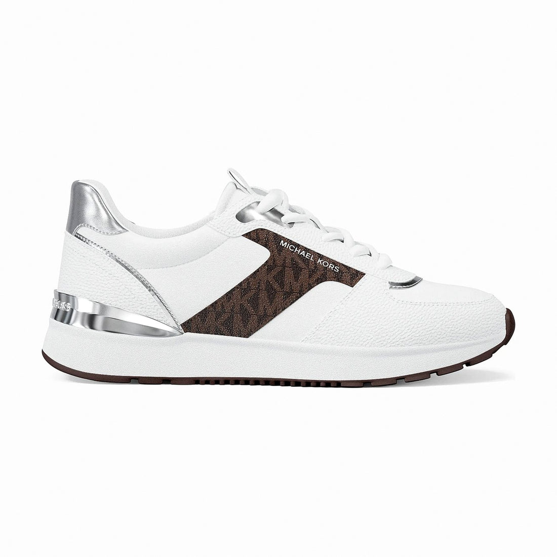 Michael Kors Remy Mixed-Media Trainer - OP WHT/BROWN