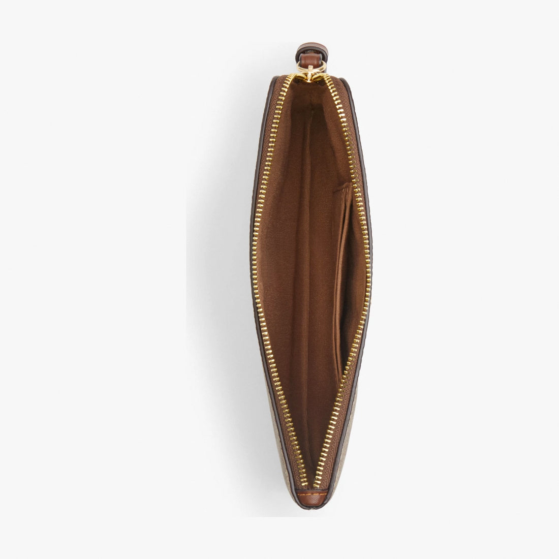Coach Large Corner Zip Wristlet In Signature Canvas - Gold/Tan/Brown