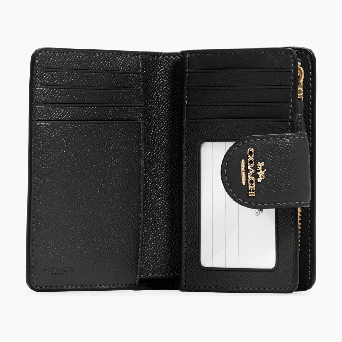 Coach Medium Corner Zip Wallet - Gold/Black