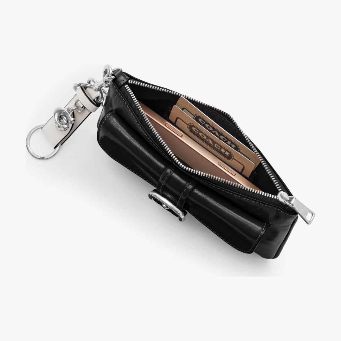 Coach Ashton Wristlet - Silver/Black