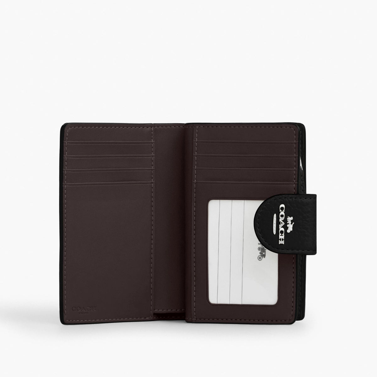 Coach Medium Corner Zip Wallet - Silver/Black