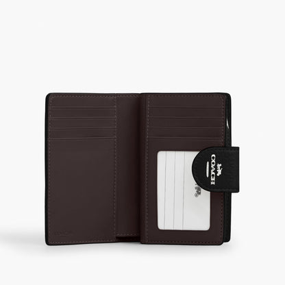 Coach Medium Corner Zip Wallet - Silver/Black