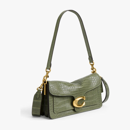 Coach Tabby Shoulder Bag 26 In Alligator - Brass/Moss