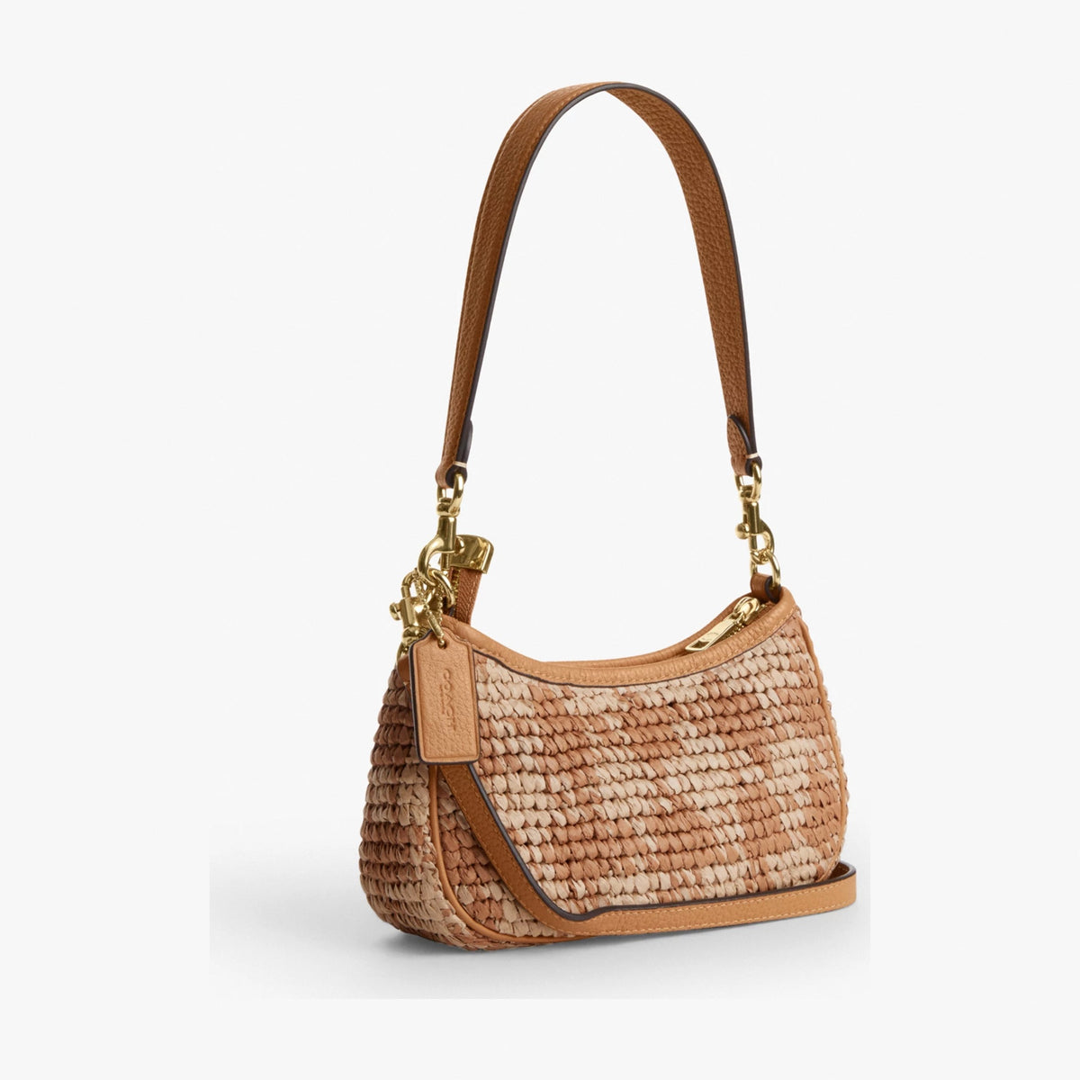 Coach Teri Mini Crossbody Bag With Gingham Print - Gold/Tan