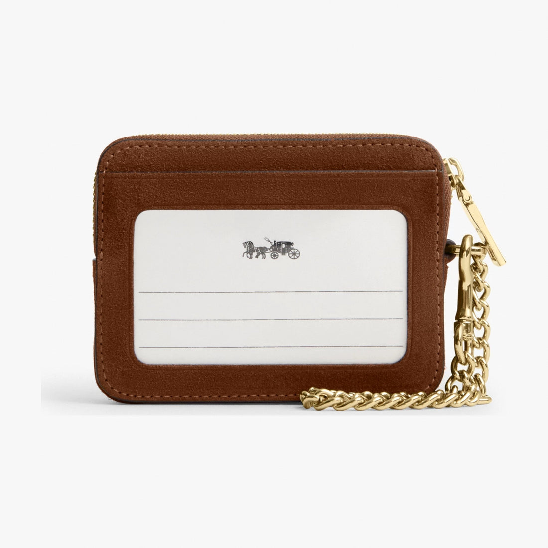 Coach Zip Card Case - Gold/Warm Brown