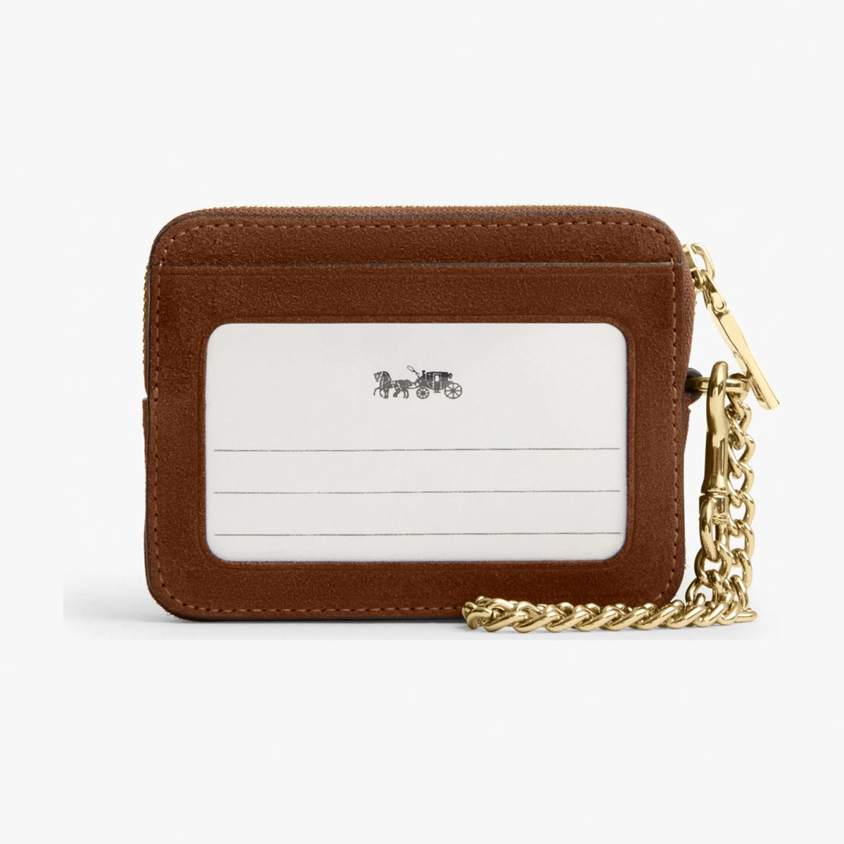 Coach Zip Card Case - Gold/Warm Brown
