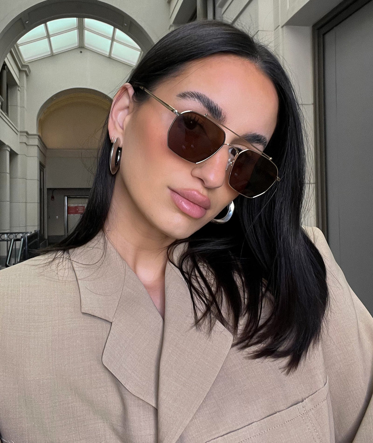 VEHLA Bowie Sunglasses - Gold/Choc