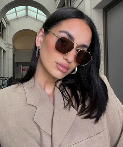 VEHLA Bowie Sunglasses - Gold/Choc