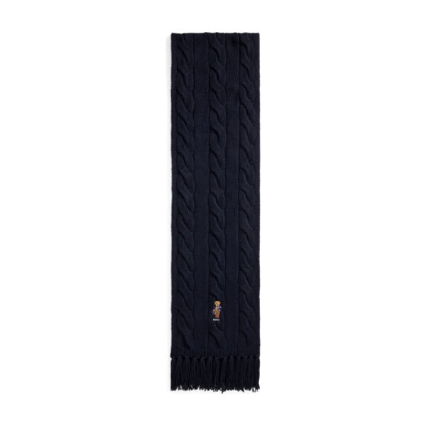 Polo Ralph Lauren Polo Bear Cable-Knit Scarf - Navy