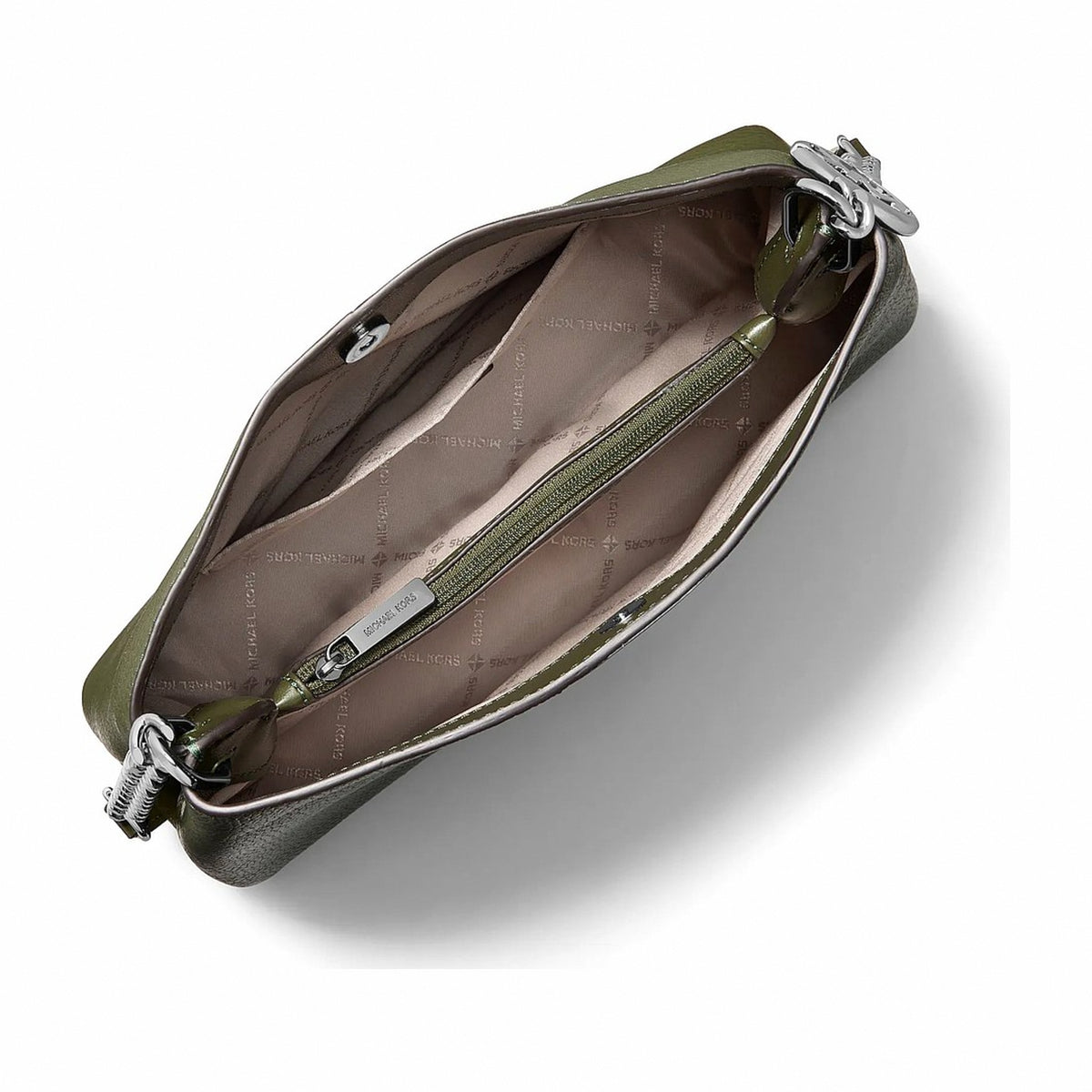 Michael Kors Christina Small Pebbled Leather Crossbody Bag - OLIVE
