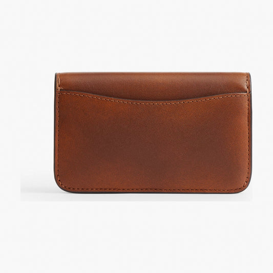 Coach Essential Slim Card Case In Loved Leather - Brass/Brown
