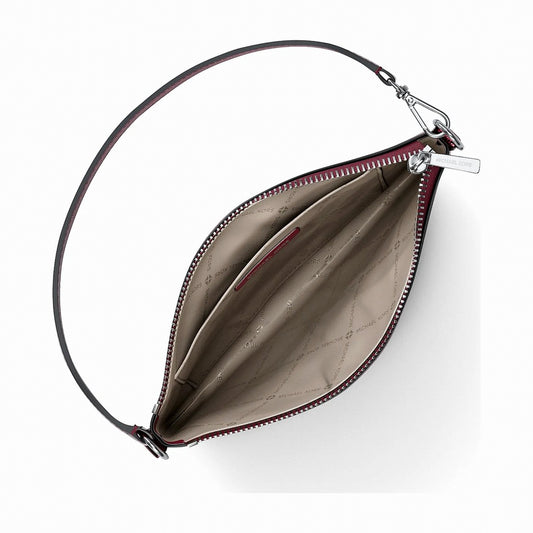 Michael Kors Jet Set Travel Metallic and Signature Logo Wristlet - MAROON