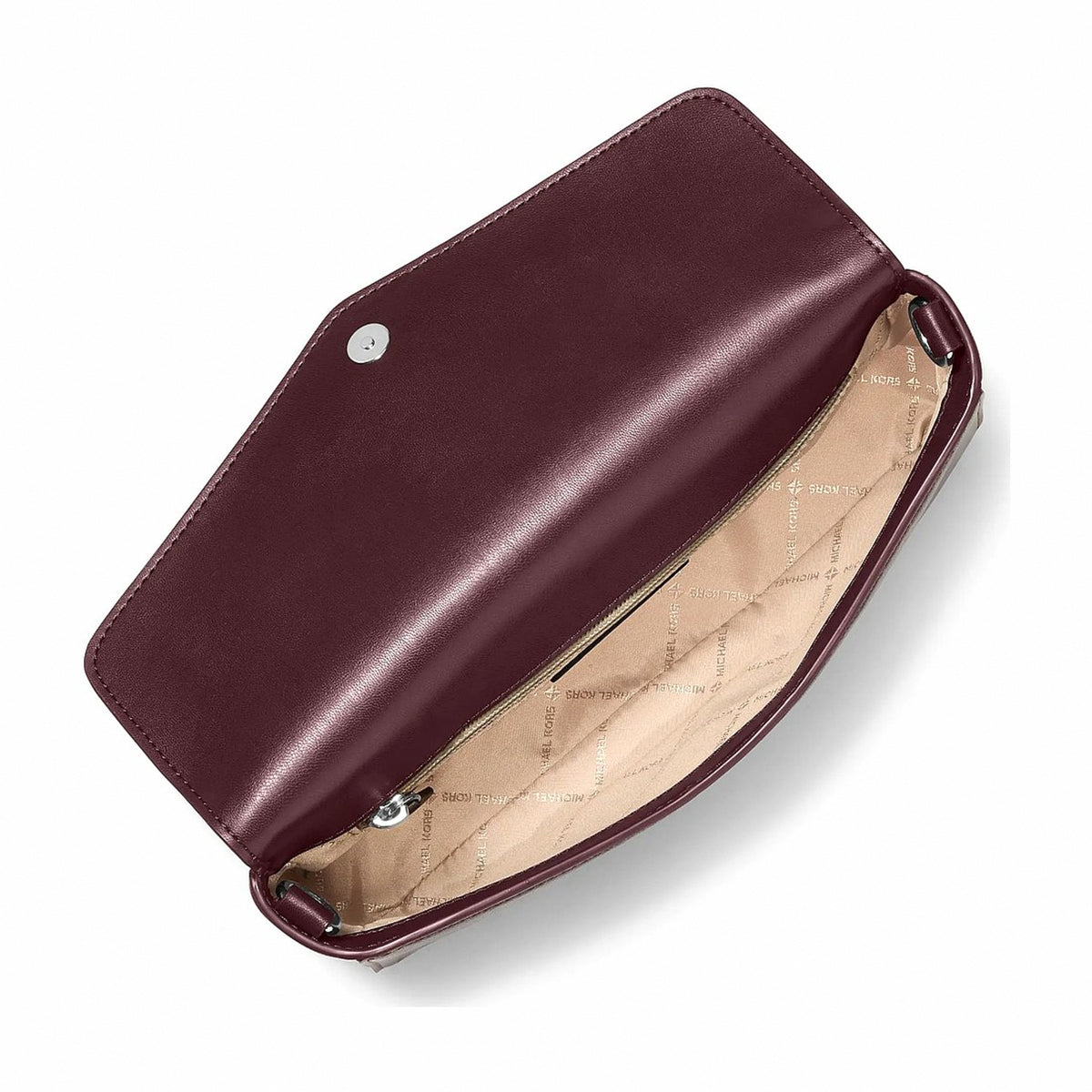Michael Kors Kacey Medium Burnished Shoulder Bag - MAROON