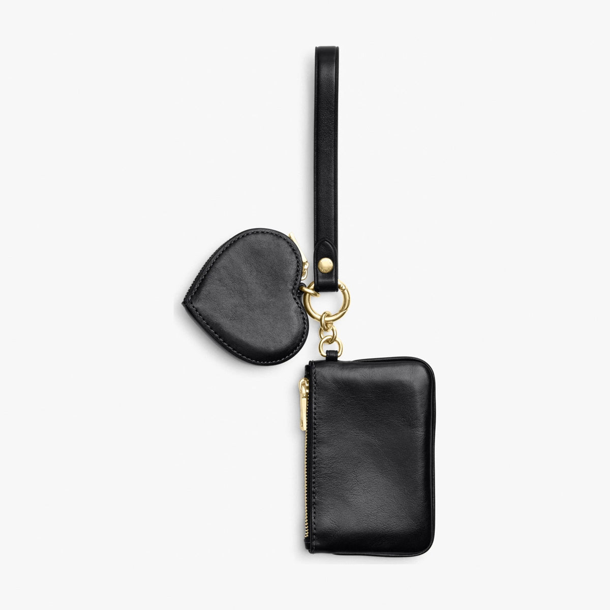 Coach Wristlet And Heart Pouch - Gold/Black