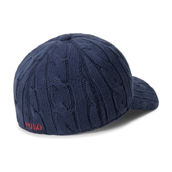 Polo Ralph Lauren Cable-Knit Cotton Ball Cap - Navy