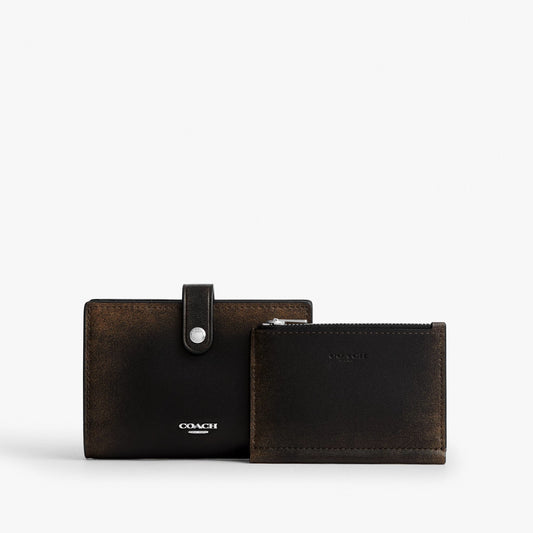 Coach 2-In-1 Wallet In Loved Leather - Silver/Black Brown