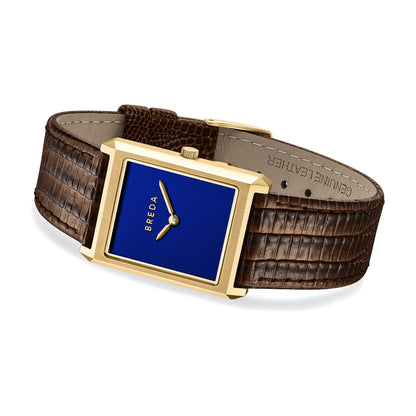 BREDA Virgil (Lizard Embossed) - Gold/Brown/Cobalt