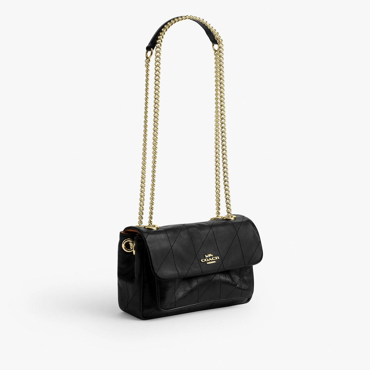 Coach Elodie Crossbody Bag 18 With Quilting - Gold/Black