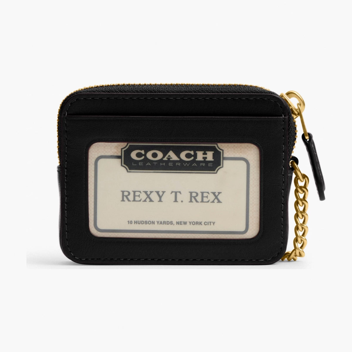 Coach Essential Chain Card Case - Brass/Black