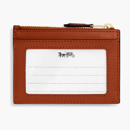 Coach Mini Skinny Id Case With Quilting - Gold/Cinnamon