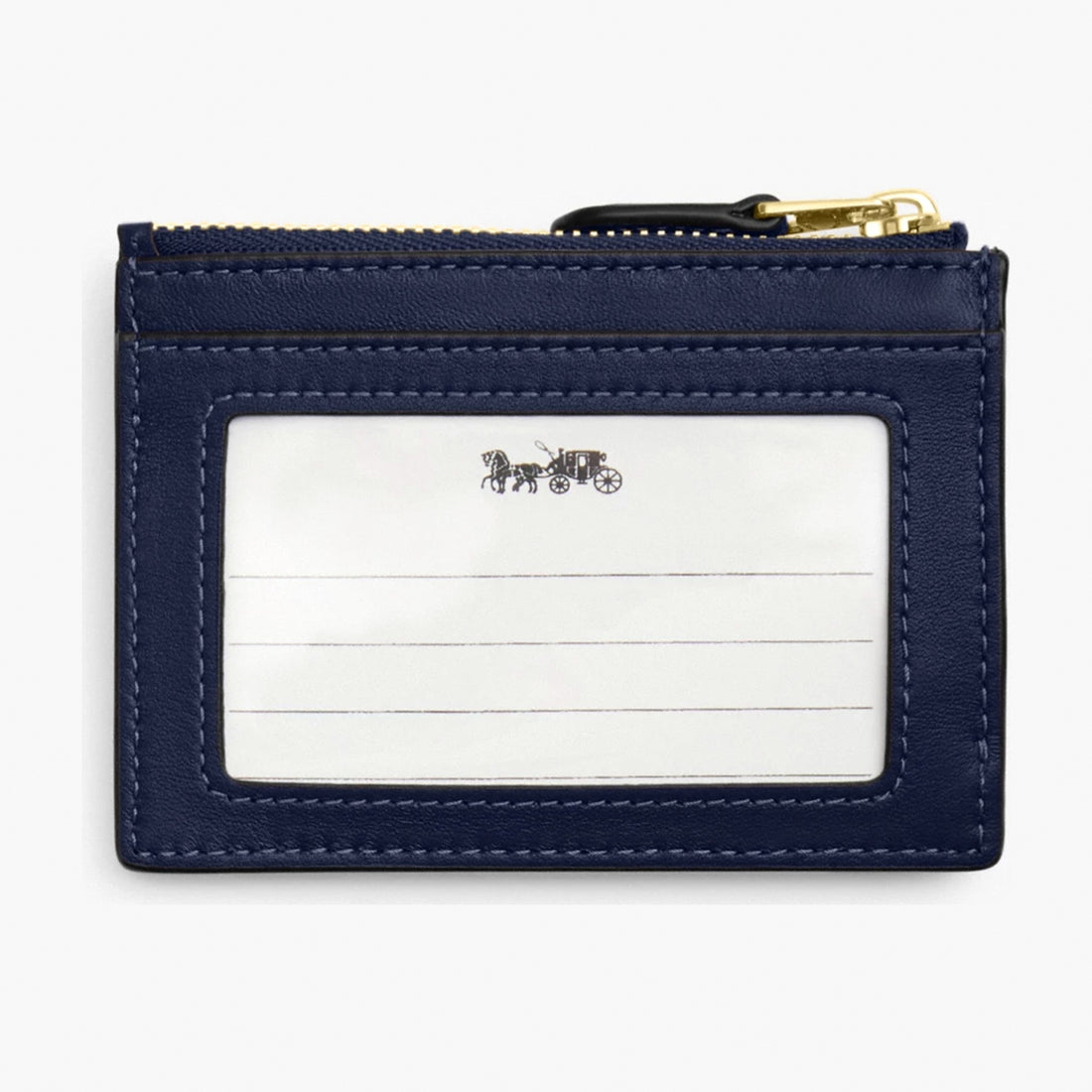 Coach Mini Skinny ID Case In Signature Chenille - Gold/Navy