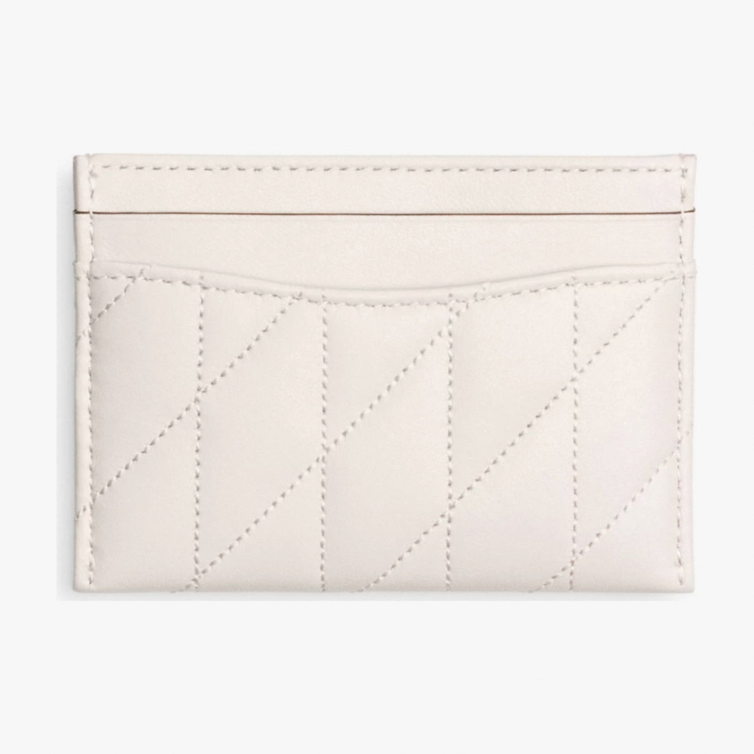 Coach Essential Card Case With Pillow Quilting - Brass/Chalk