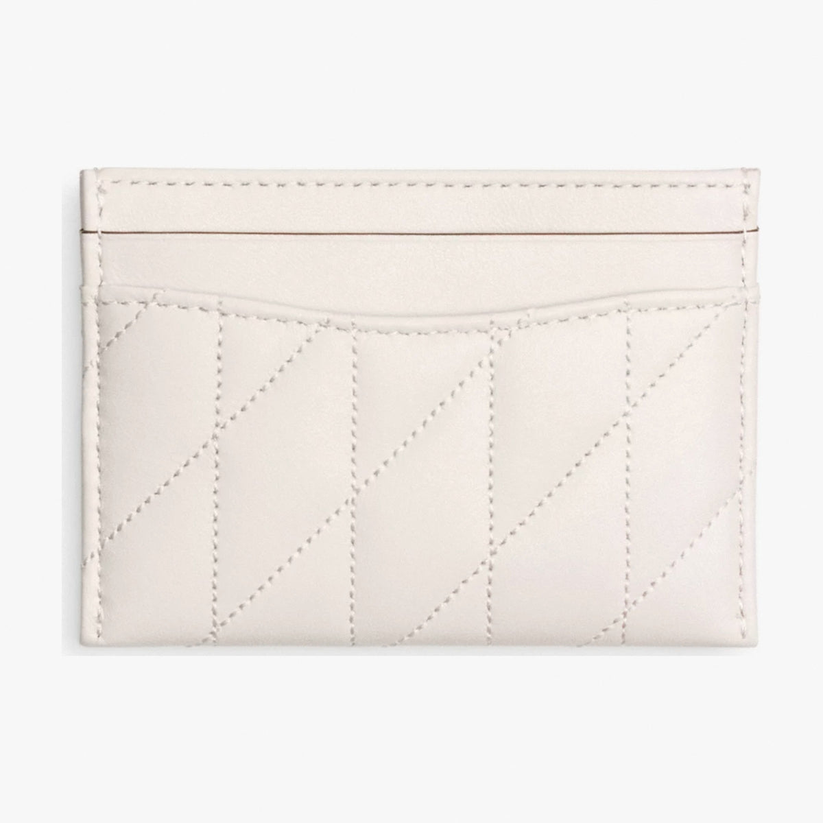 Coach Essential Card Case With Pillow Quilting - Brass/Chalk