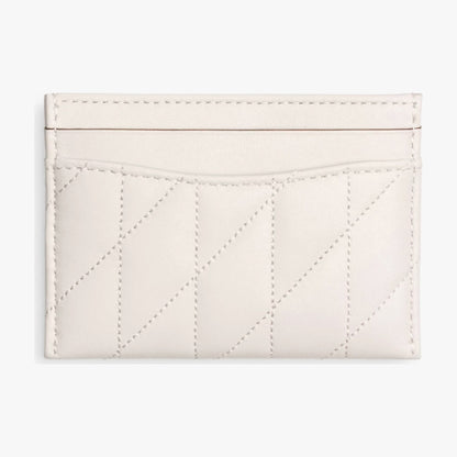 Coach Essential Card Case With Pillow Quilting - Brass/Chalk