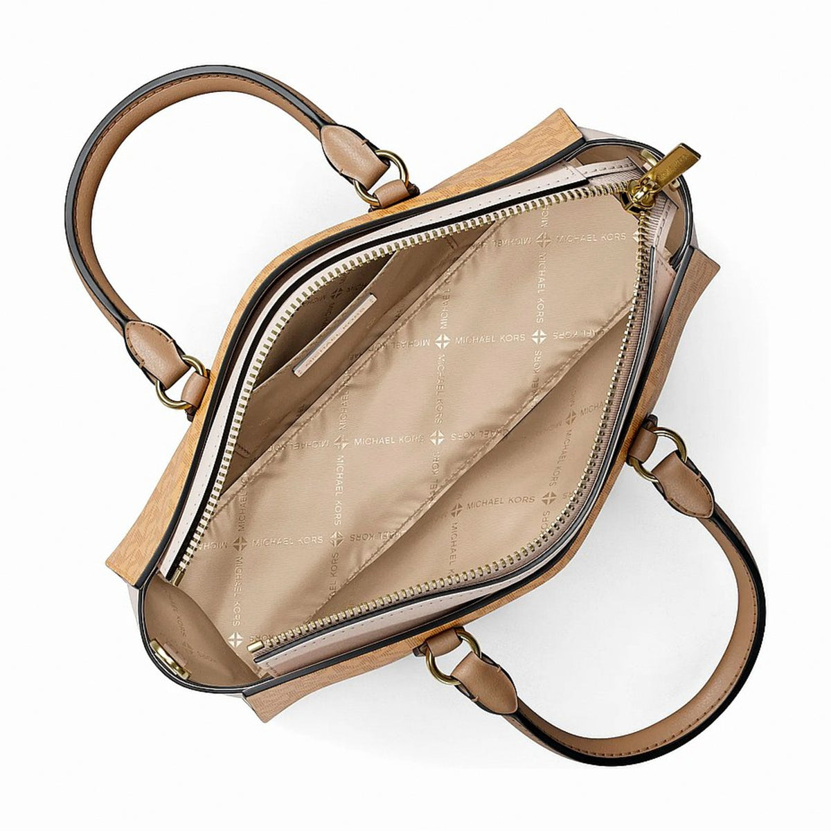 Michael Kors Arden Small Color-Block Signature Logo Messenger Bag - HONEYWHEAT MULTI
