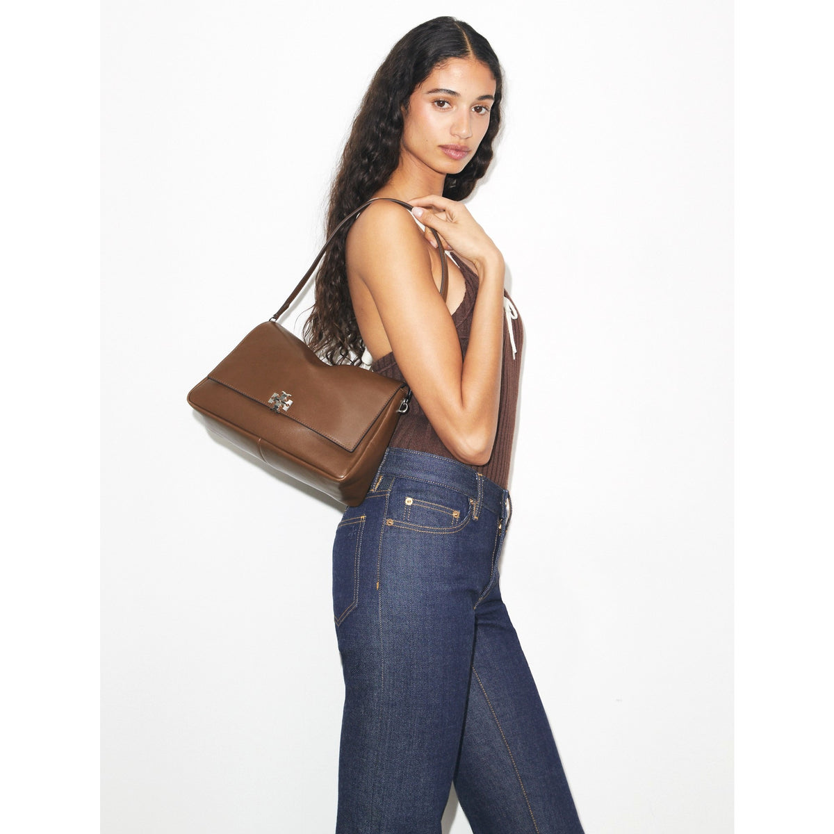 Tory Burch Charlie Shoulder Bag - Malt Brown