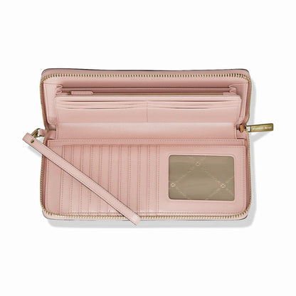 Michael Kors Jet Set Travel Large Signature Logo Continental Wristlet - POWDER BLUSH