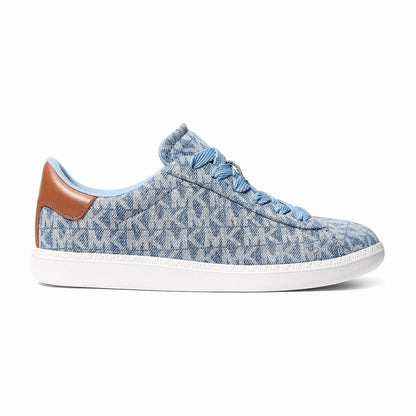 Michael Kors Sammy Signature Logo Print Denim Sneaker - NEW HRZN WSH