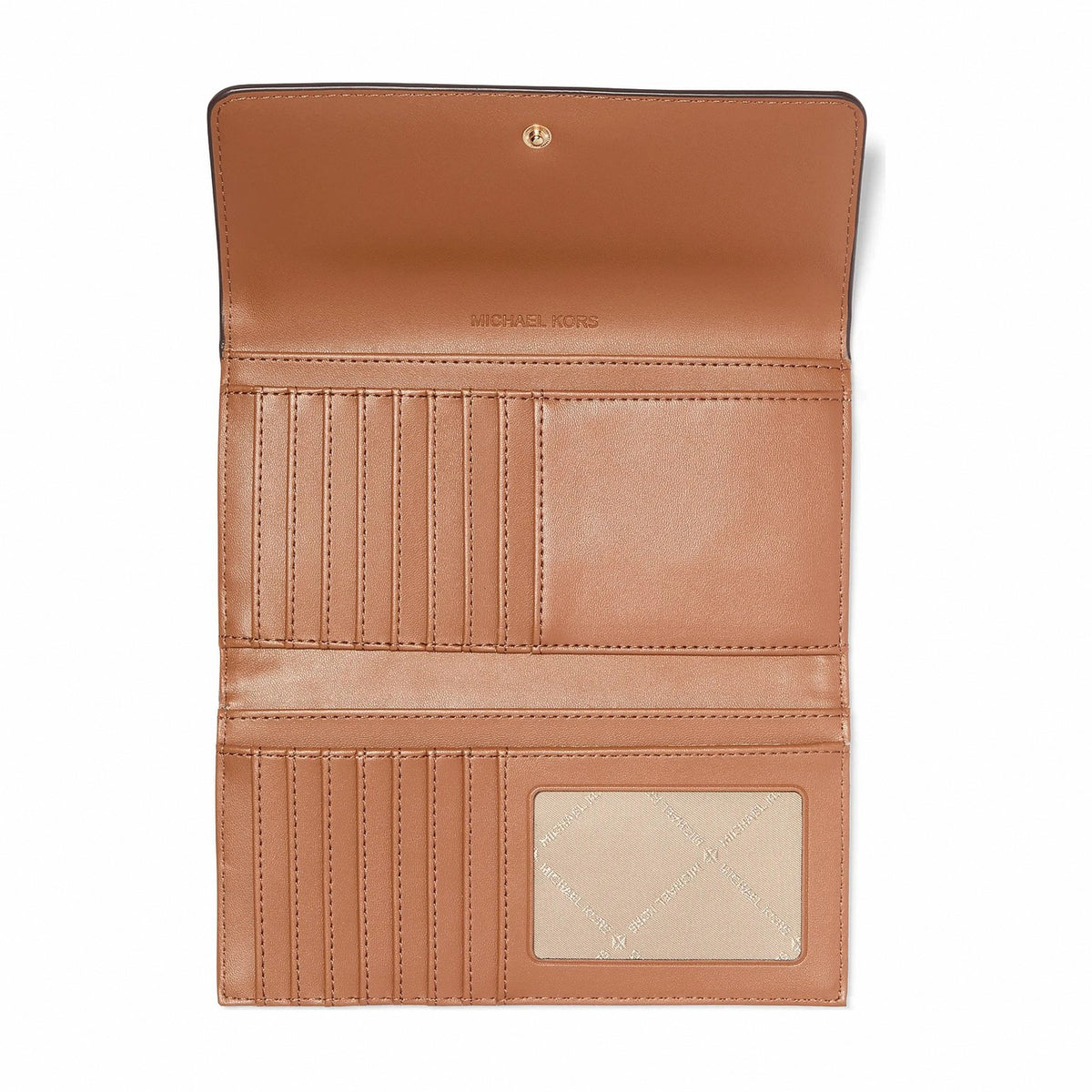 Michael Kors Jet Set Large Logo Tri-Fold Wallet - BROWN