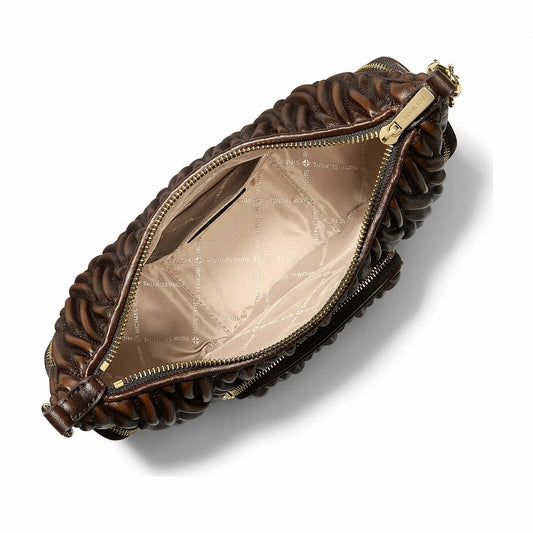 Michael Kors Merritt Small Matelassé Burnished Convertible Shoulder Bag - CHOCOLATE