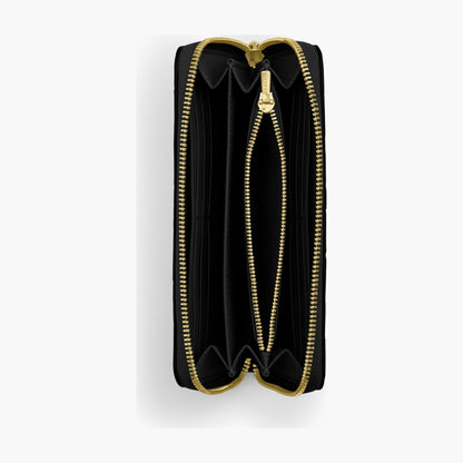 Coach Long Zip Around Wallet In Signature Leather - Gold/Black