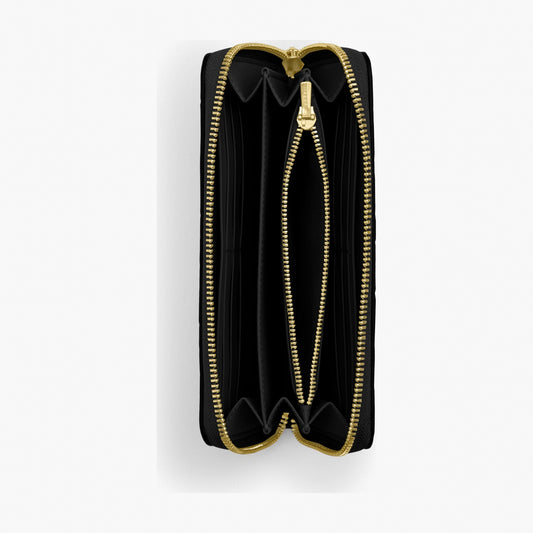 Coach Long Zip Around Wallet In Signature Leather - Gold/Black