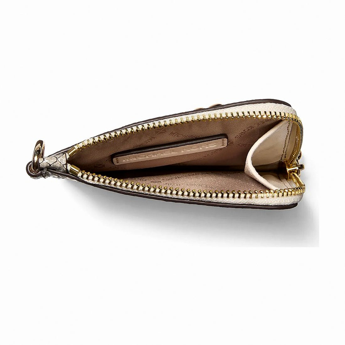Michael Kors Jet Set Travel Medium Snake Embossed Chain Wallet - LT CREAM