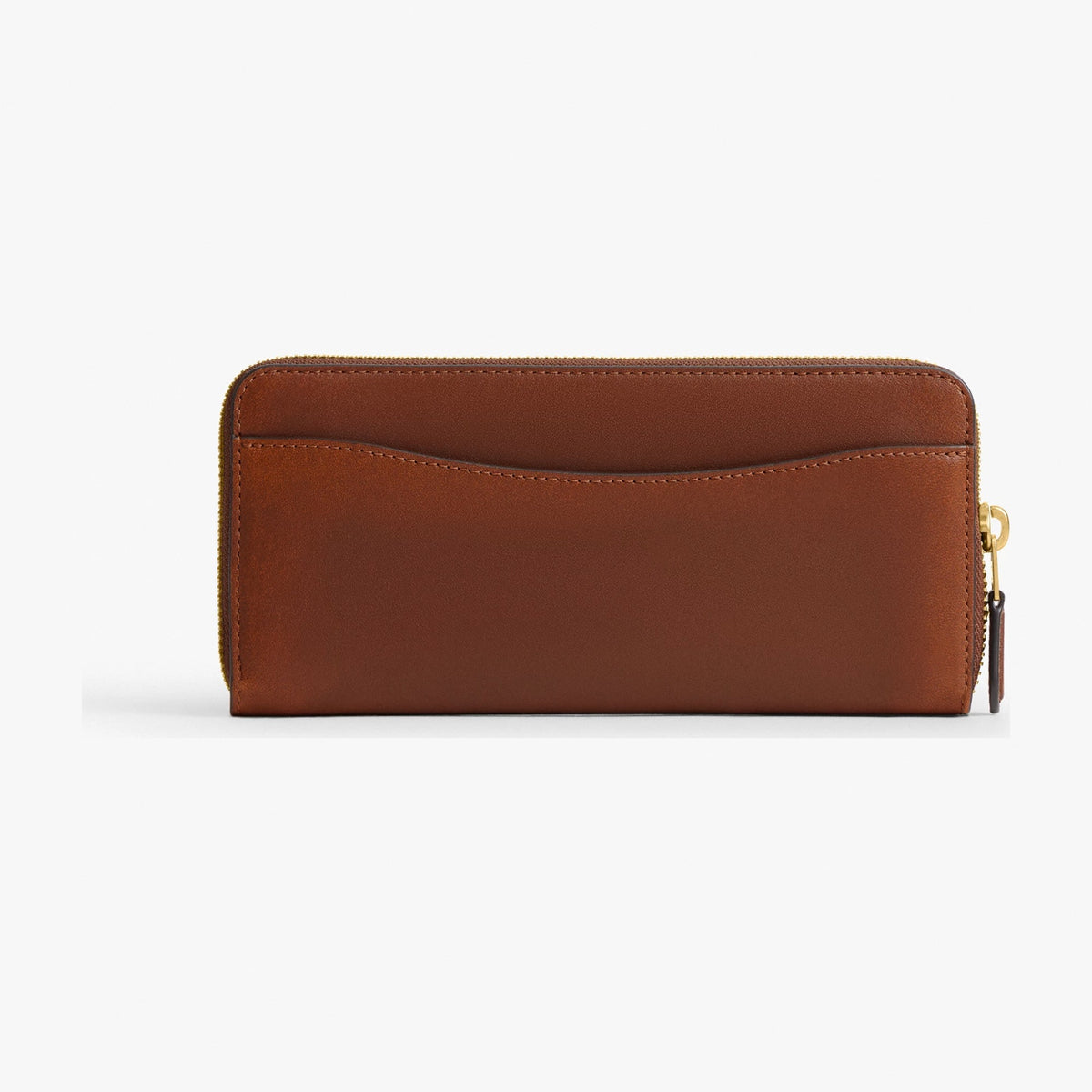 Coach New York Slim Accordion Zip Wallet In Loved Leather - Brass/Brown
