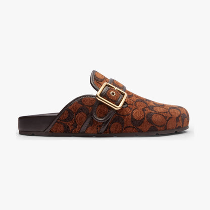 Coach Archival Buckle Clog In Signature Chenille - Truffle