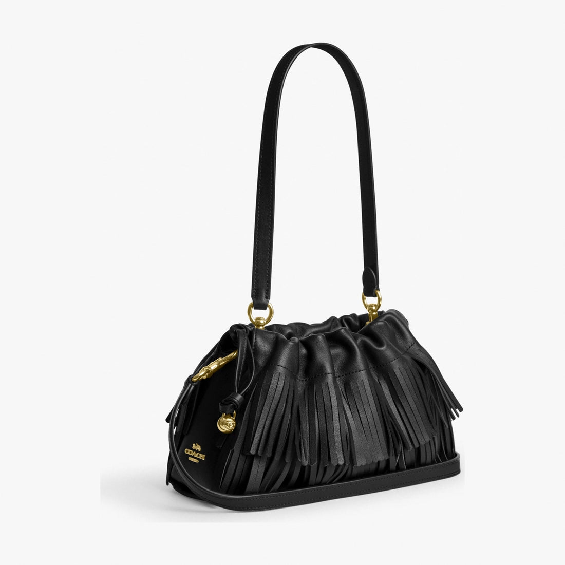 Coach Faye Shoulder Bag With Fringe - Gold/Black