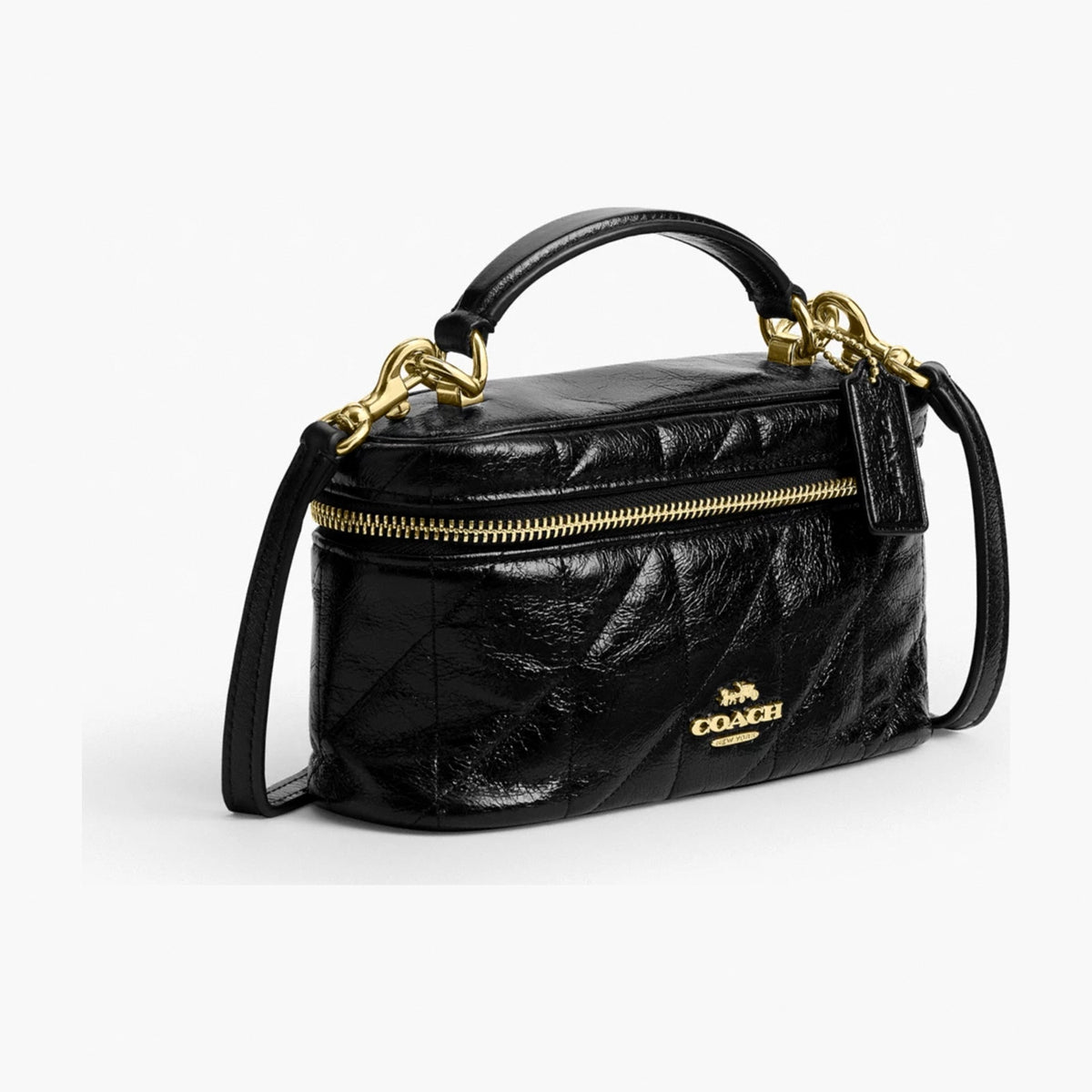 Coach Rainer Crossbody Bag 18 With Quilting - Gold/Black